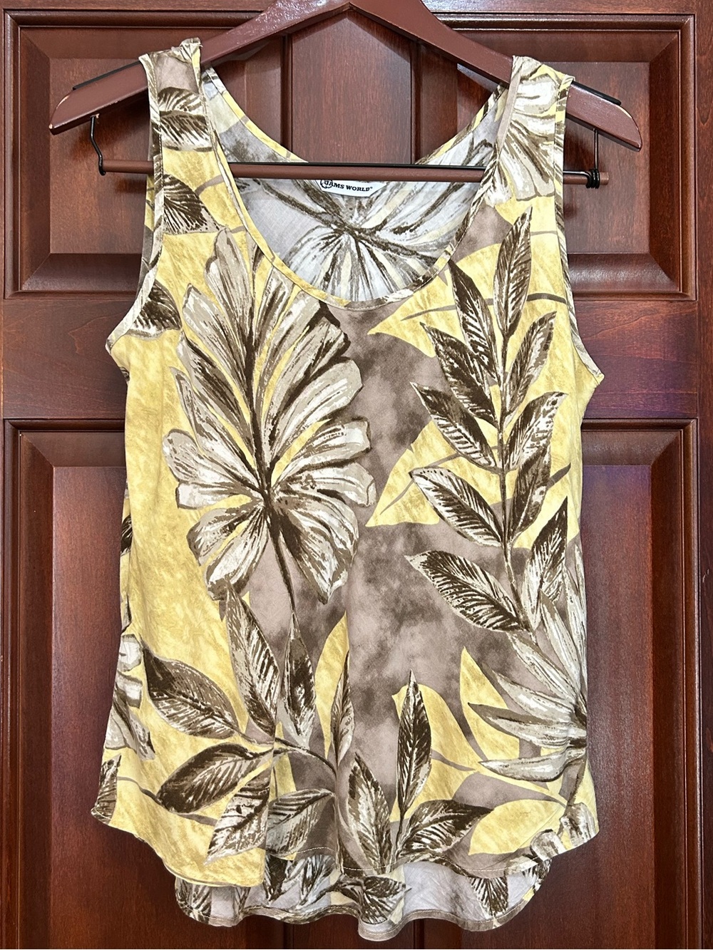 Vintage JAMS WORLD Medium Kona Coast Taupe Rayon Top-  Made in Hawaii